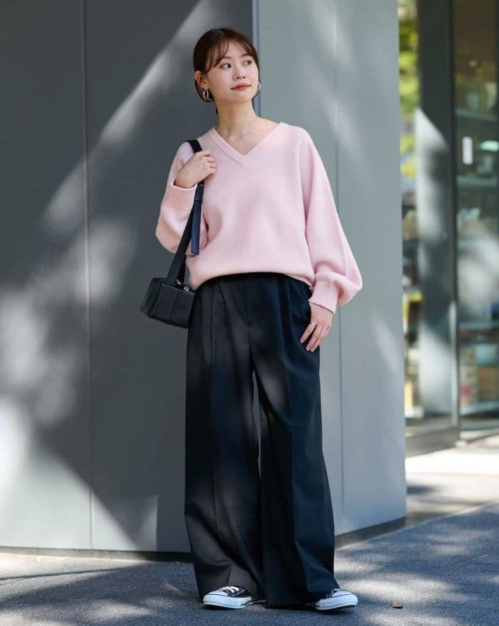 FRAMeWORK AQUA Vネックプルオーバー ピンク フレームワーク