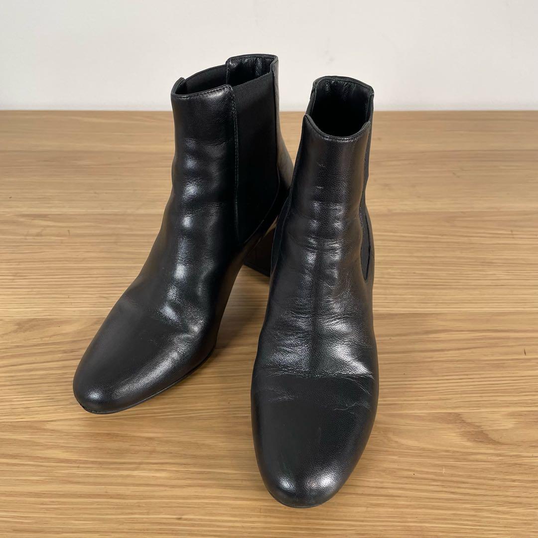 サンローラン　サイドゴアアンクルブーツ　レザー　ブラック　34.5