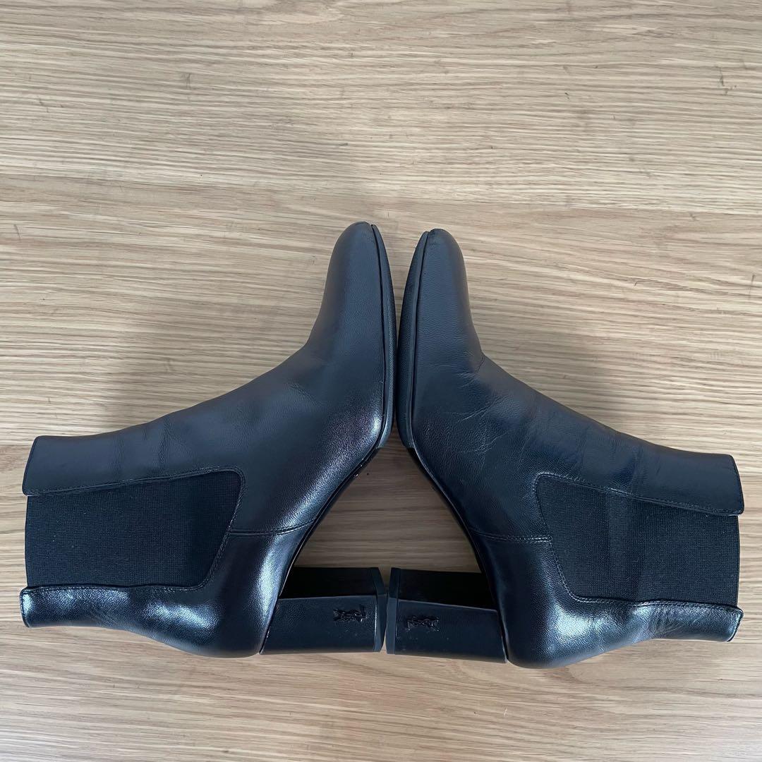 サンローラン　サイドゴアアンクルブーツ　レザー　ブラック　34.5