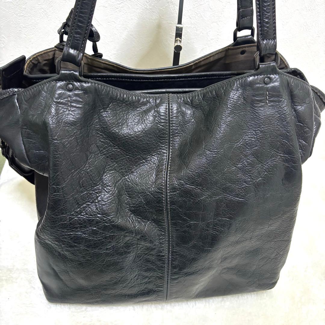 【希少】アニアリ　トートバッグ　ビジネスバッグ　レザー　ブラック　大容量