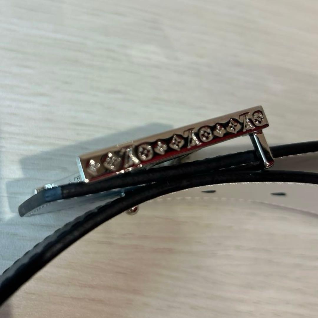 ルイヴィトン　新品ベルトLVバックル　リバーシブル　ホワイト　ブラック