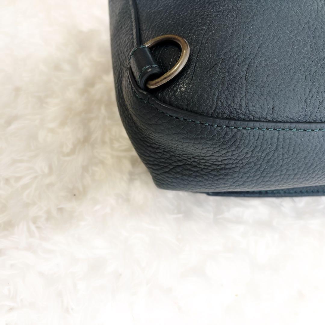 マザーハウス カゼマトウ ボディバッグ レザー ネイビーグリーン