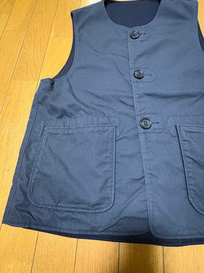 エンジニアドガーメンツ オーバーベスト リバーシブルベスト ネイビー Sサイズ