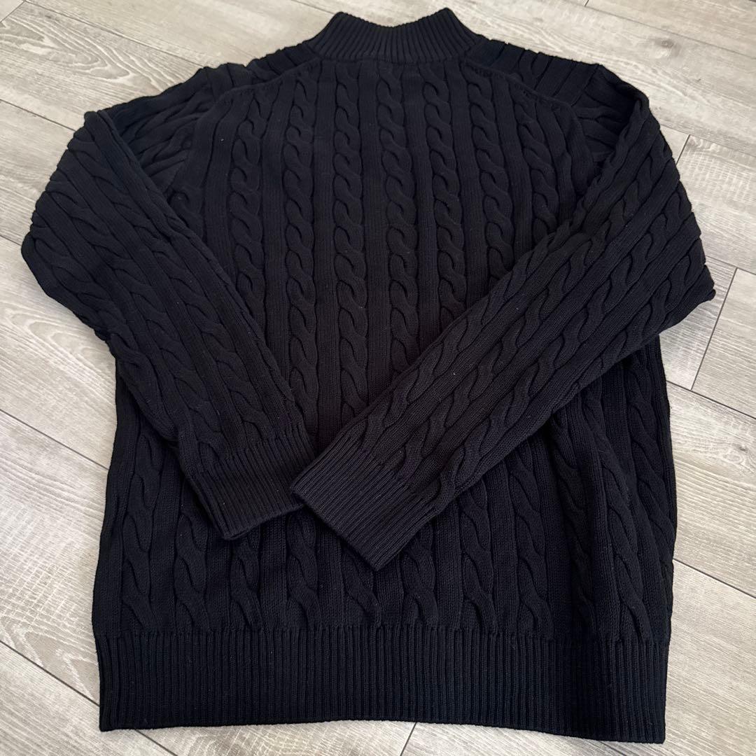 ❤︎SALE ❤︎ L 黒POLO RALPH LAURENケーブルハーフジップ