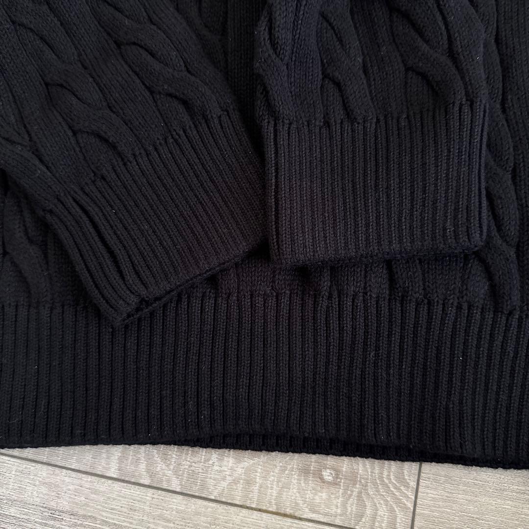 ❤︎SALE ❤︎ L 黒POLO RALPH LAURENケーブルハーフジップ