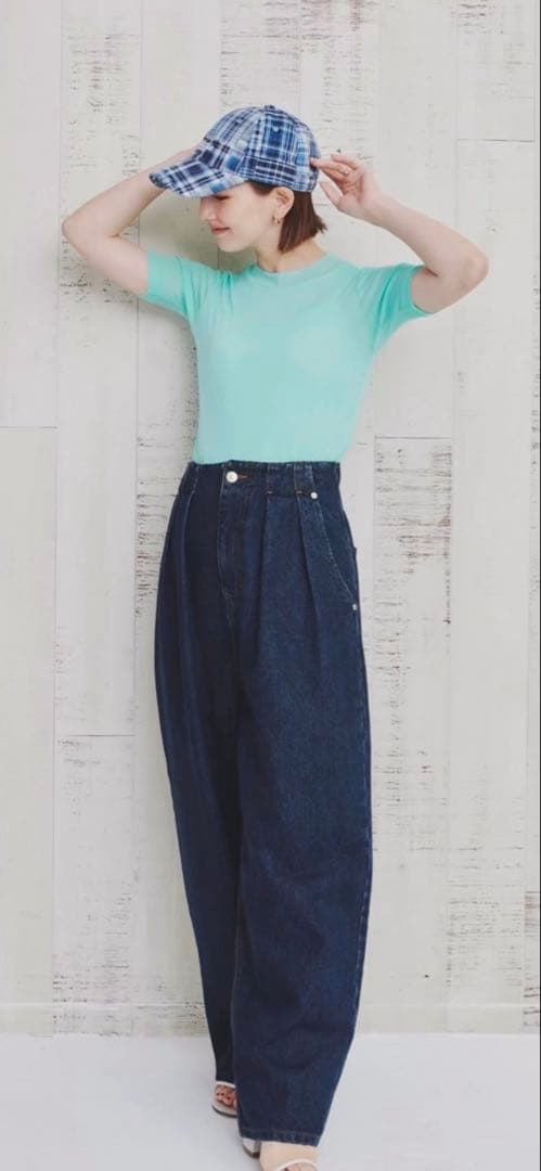 辻元舞 I'm in バックベルトワイドジーンズ