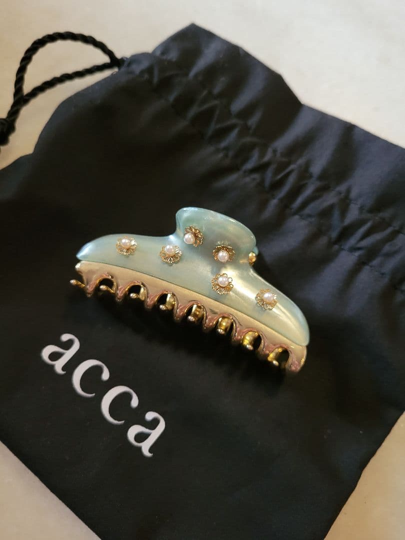 acca ヘアクリップ パール付き バンスクリップ