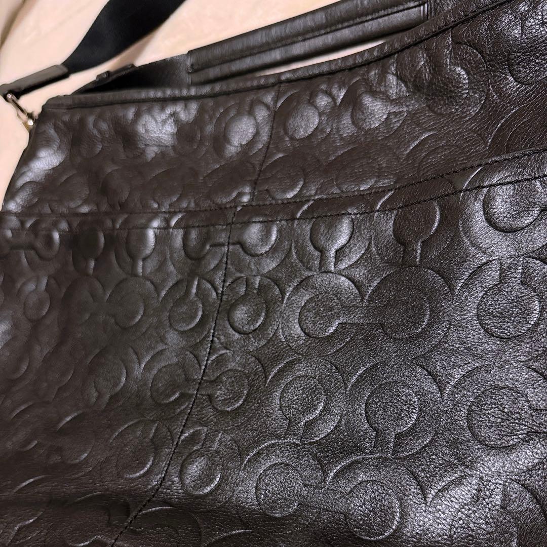 美品　COACH オプアート レザー ショルダーバッグ トートバッグ2way 黒