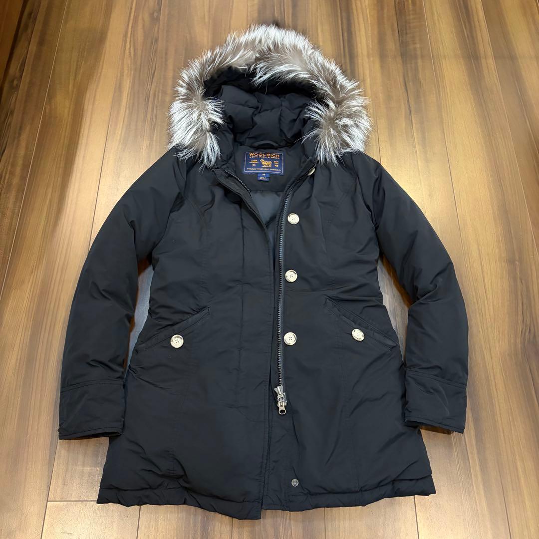 ウールリッチ　WOOLRICH ダウンジャケット 黒 ファー付き　XS