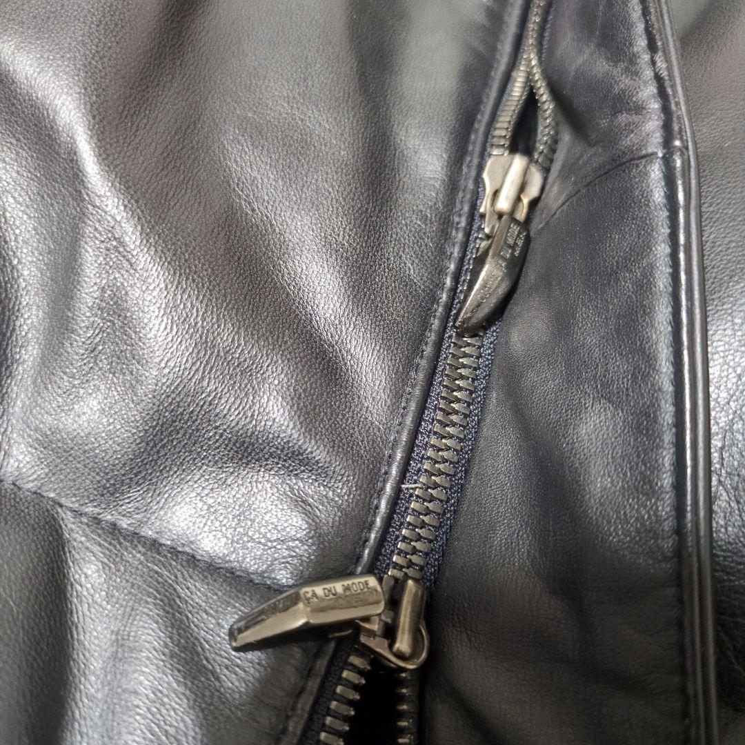 コムサデモードメン 馬革 ヌプシ 肉厚 ダウンジャケット 黒 ホースレザー