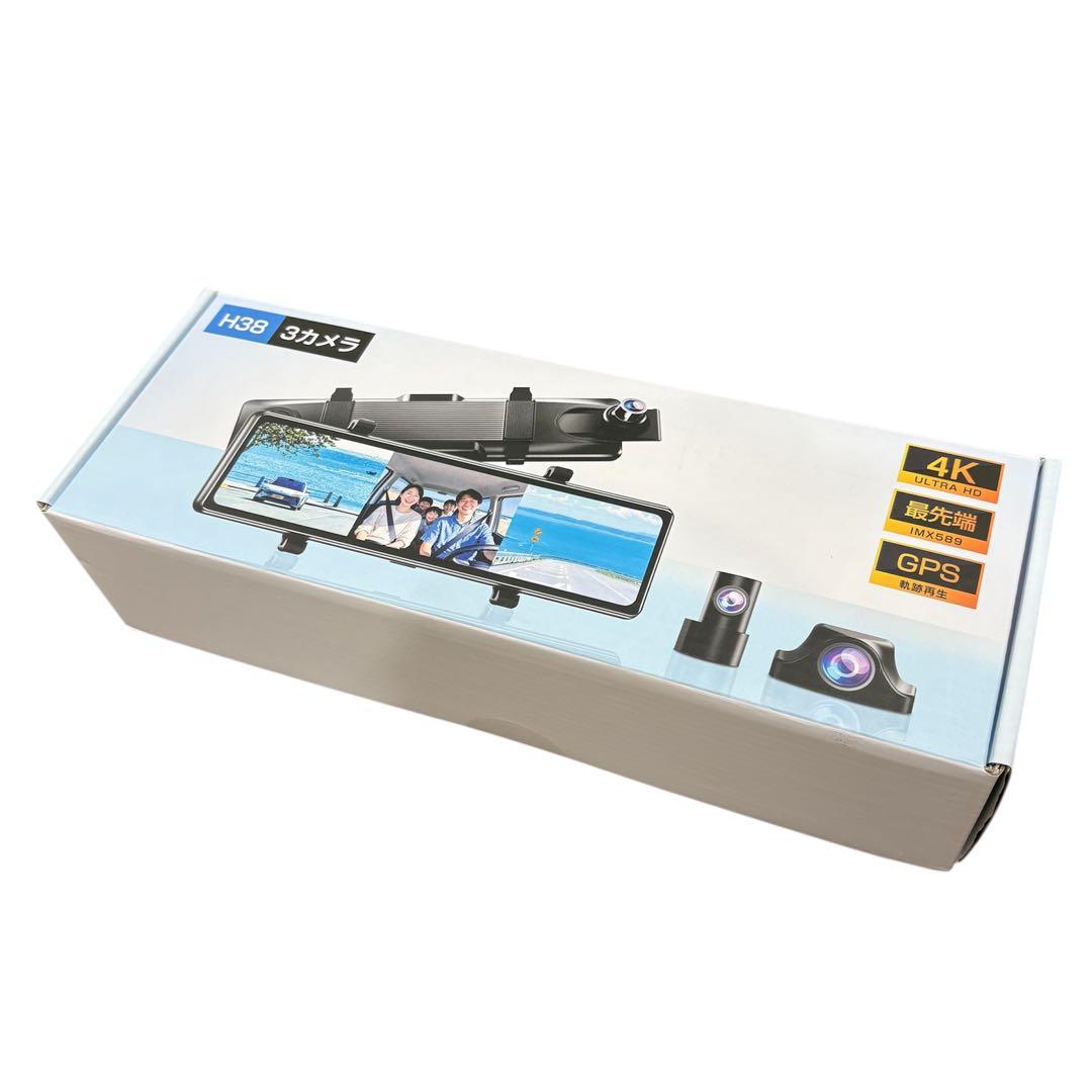 3カメラ❤️4K ミラー型ドライブレコーダー WiFi 前後内 GPS 駐車監視