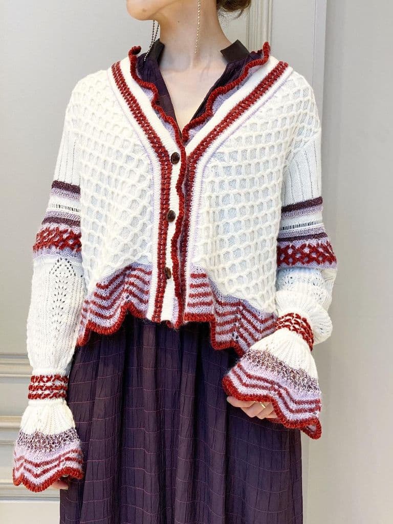 トップス Mame Kurogouchi Lace Knitting Cardigan
