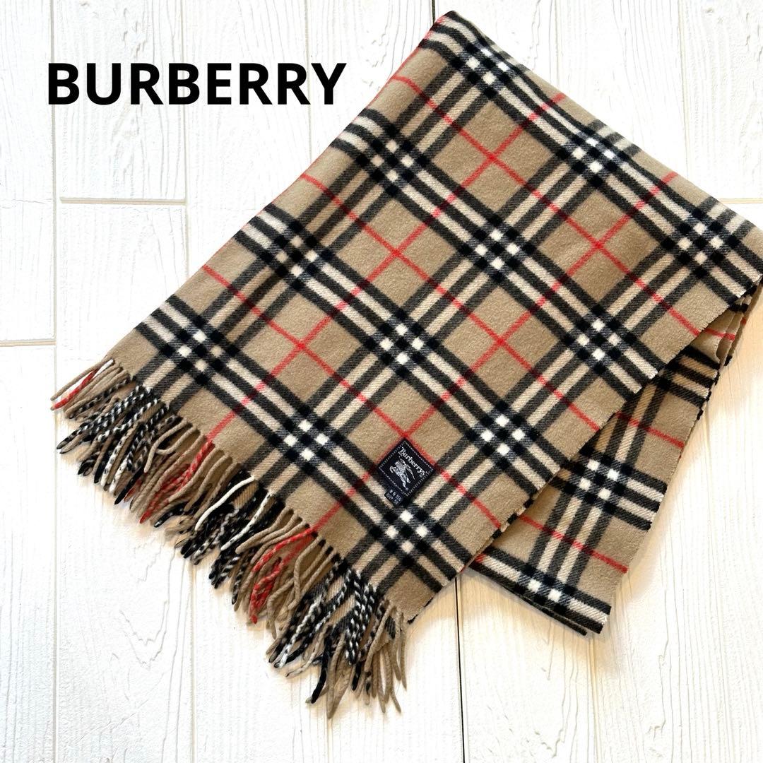 BURBERRY バーバリー 大判ストール ノバチェック カシミヤ混 マフラー