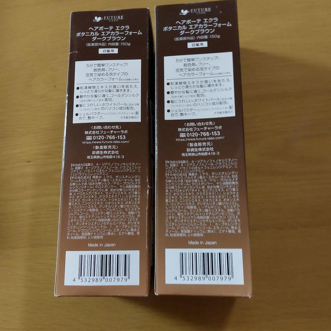 ヘアボーテエクラボタニカルエアーカラーフォーム　ダークブラウン　150g 2個