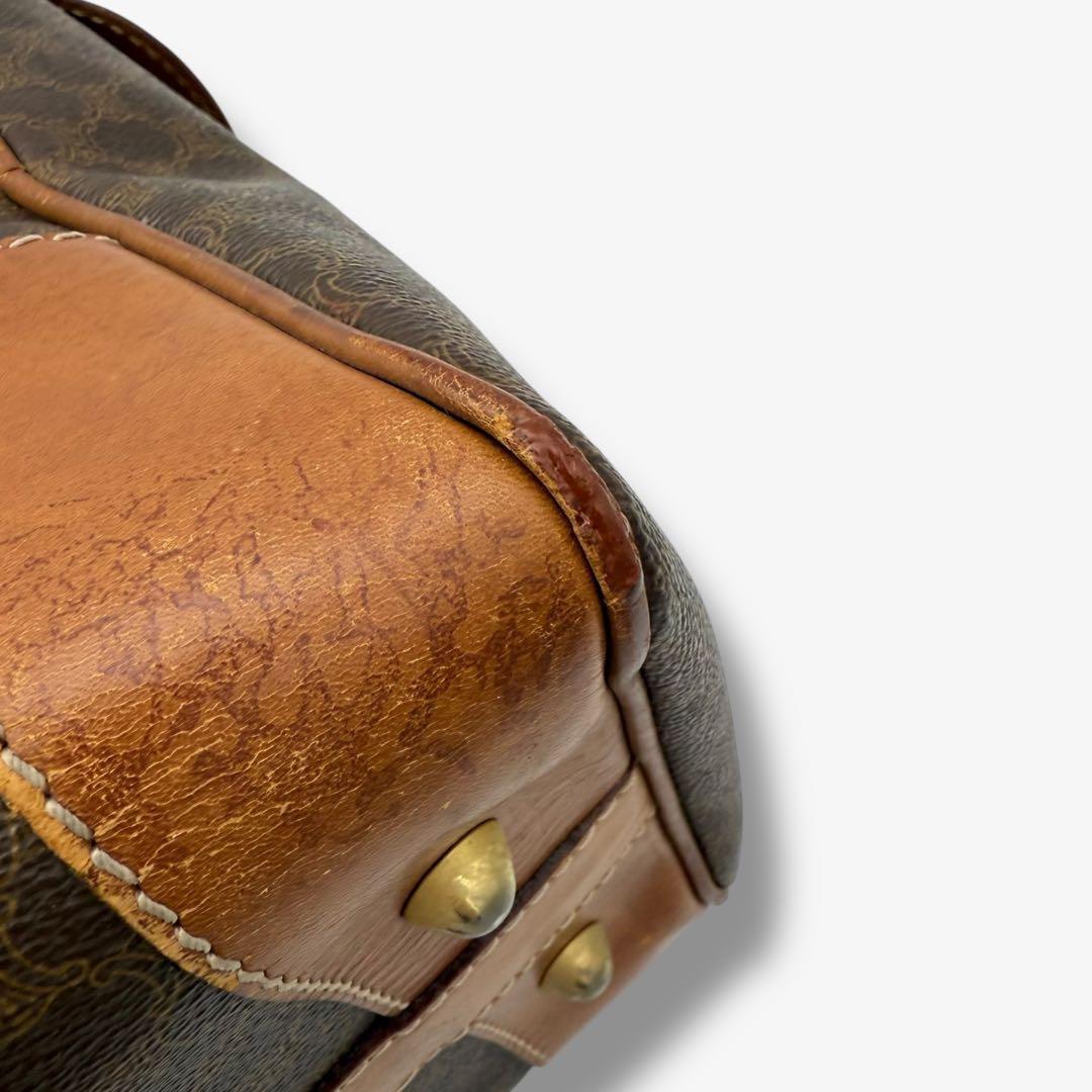 【良品】セリーヌ ボストンバッグ マカダム トリオンフ PVC ヴィンテージ