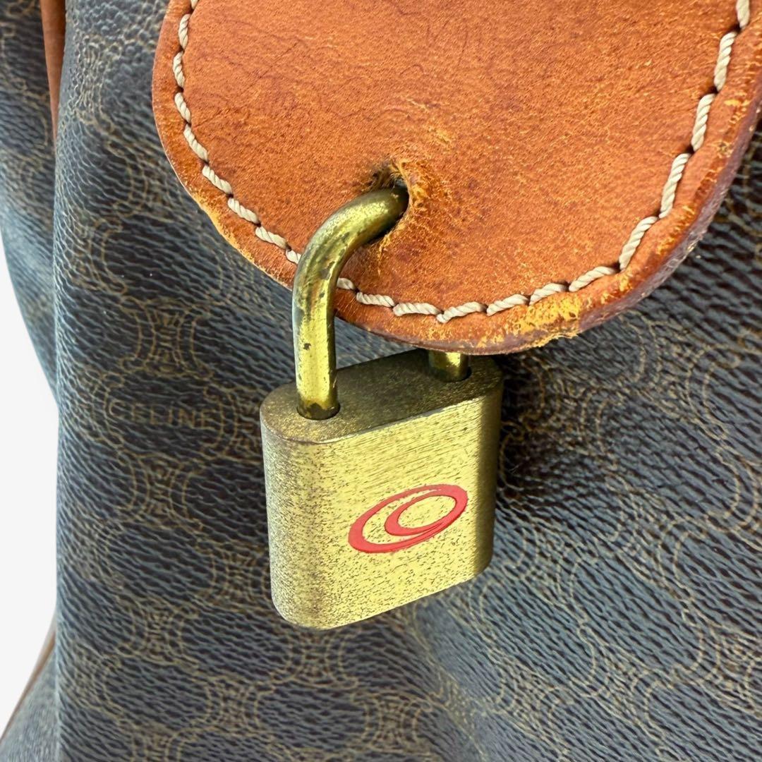 【良品】セリーヌ ボストンバッグ マカダム トリオンフ PVC ヴィンテージ