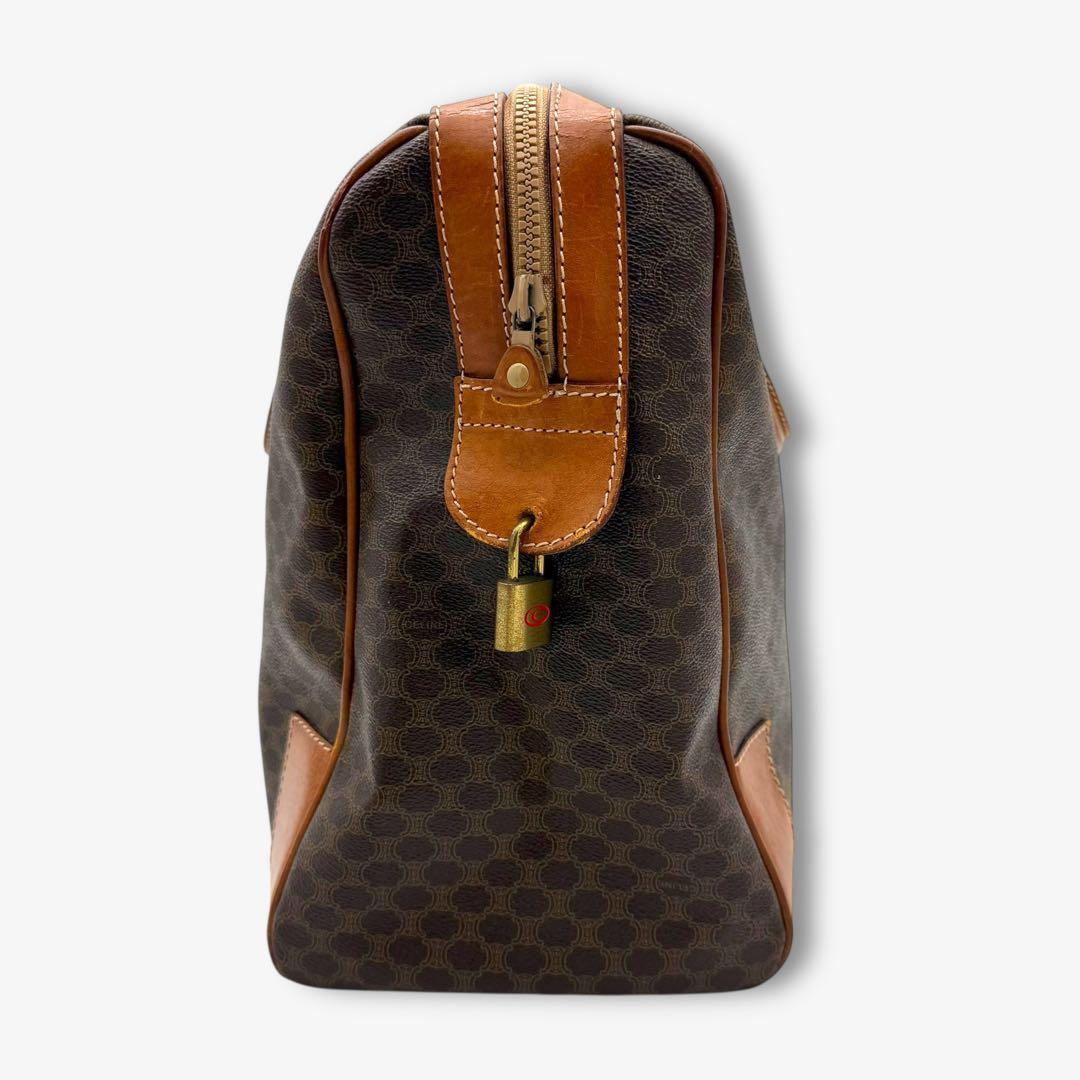 【良品】セリーヌ ボストンバッグ マカダム トリオンフ PVC ヴィンテージ