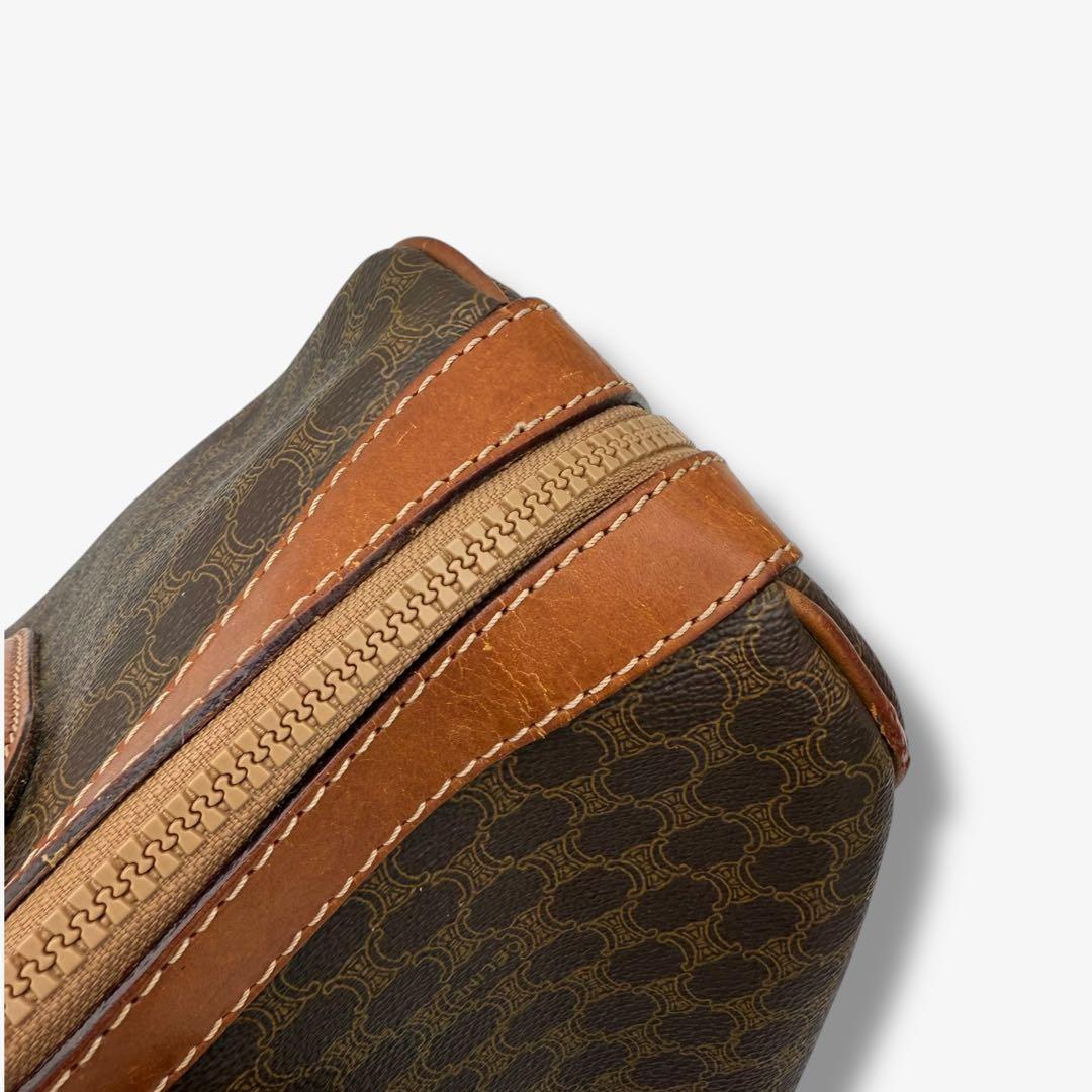 【良品】セリーヌ ボストンバッグ マカダム トリオンフ PVC ヴィンテージ