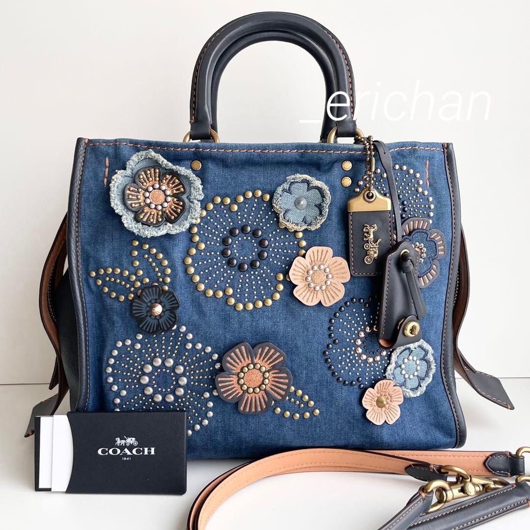 コーチ ローグ Rogue ティーローズ ハンドバッグ デニム 激レア 日本限定