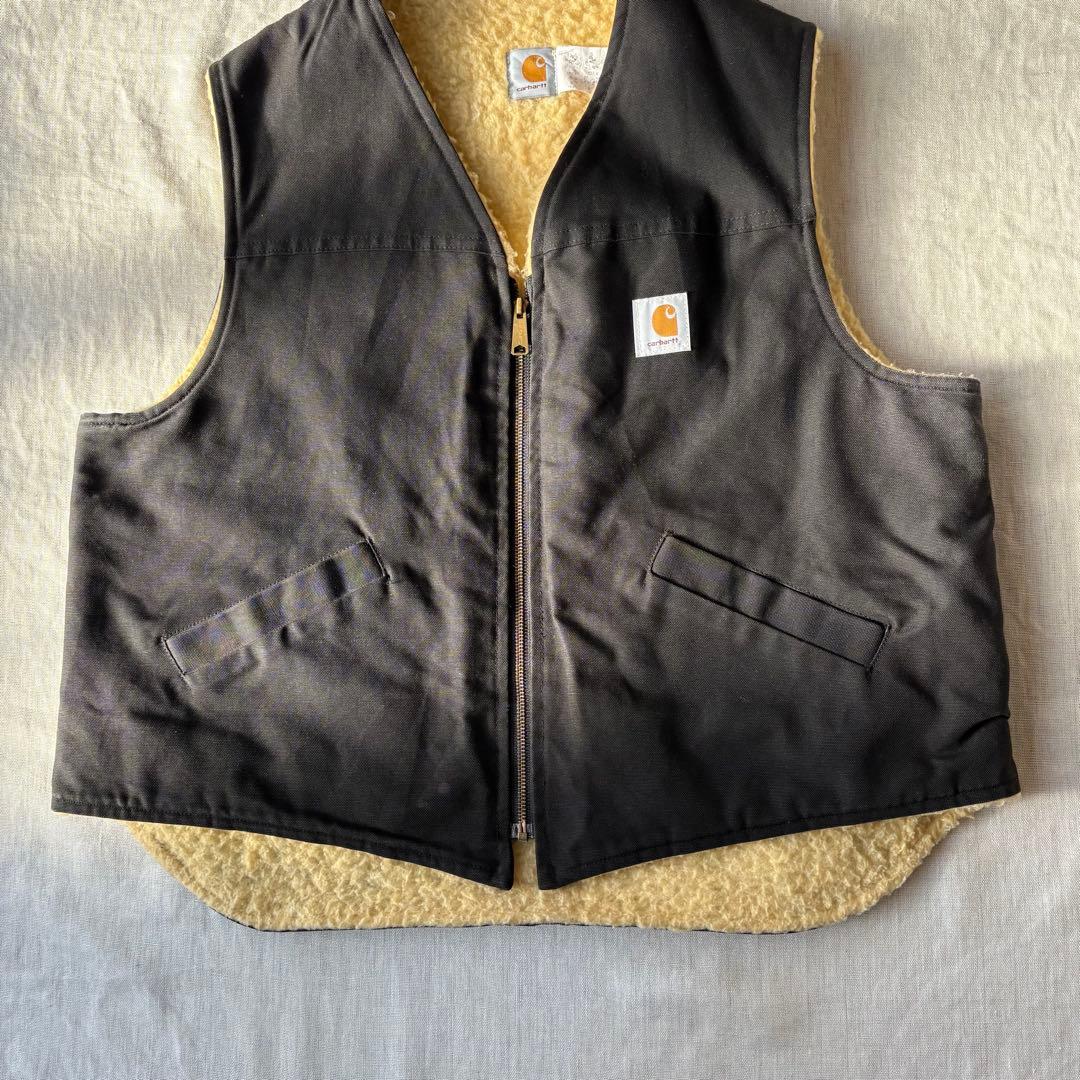 Carhartt カーハート ダックベスト ブラック 2XL 裏ボア