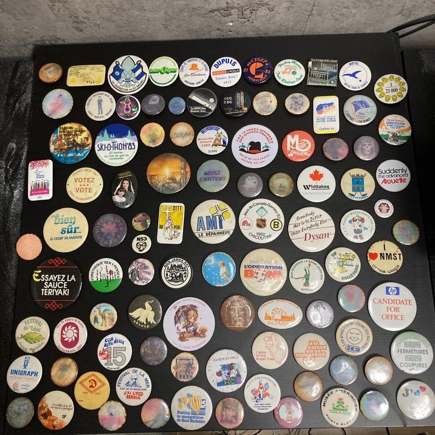 BQVG アメリカン 缶バッジ ビンテージ 100個 セット アメカジ 雑貨