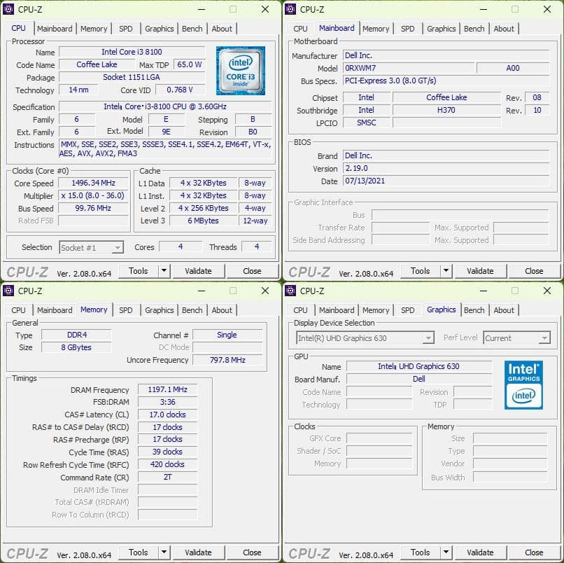 【快適SSD搭載】DELL Vostro3470 i3 8100