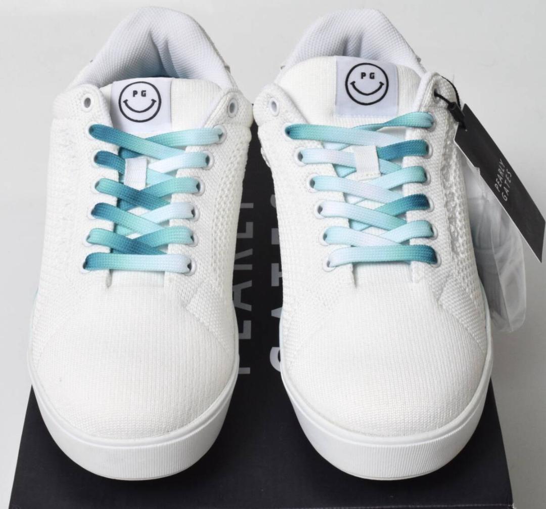 未使用3.5万 パーリーゲイツ ゴルフシューズ 23 ニコちゃん ホワイト