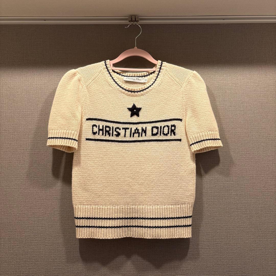 Dior ショートスリーブ セーター パフスリーブ　ニット　34