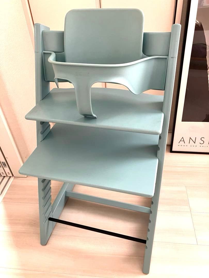 STOKKE トリップトラップ（椅子本体＆ベビーセット）　アクアブルー