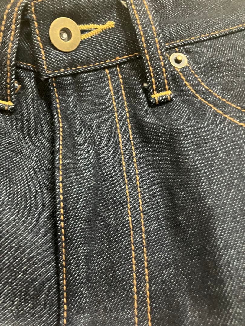 DOUDOU ハイウエストダブルボタンデニム