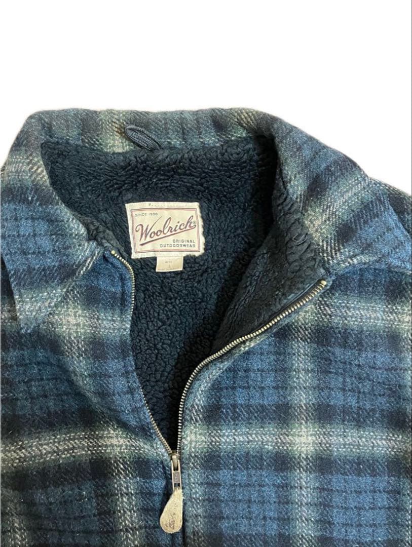 は*と様 Woolrich ブルー系チェックジャケット