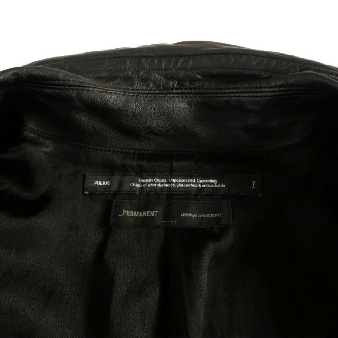 ユリウス JULIUS ジャットネックレザーライダースジャケット