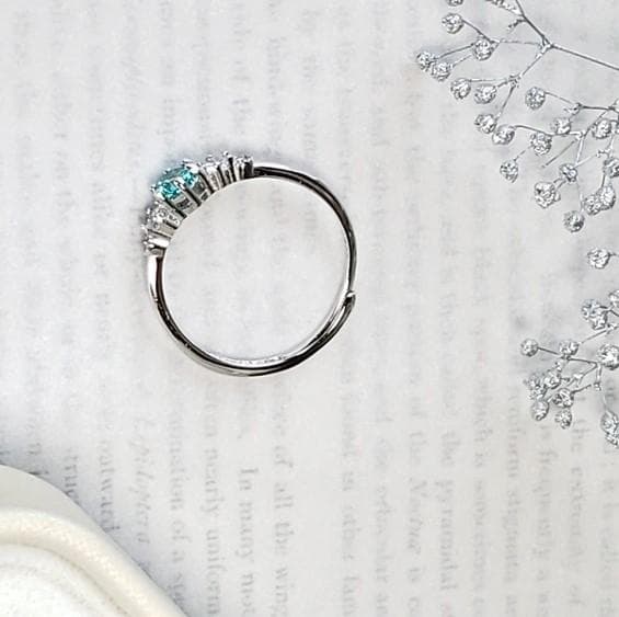 人工パライバトルマリン リング 4mm シルバー ホワイトゴールドコーティング