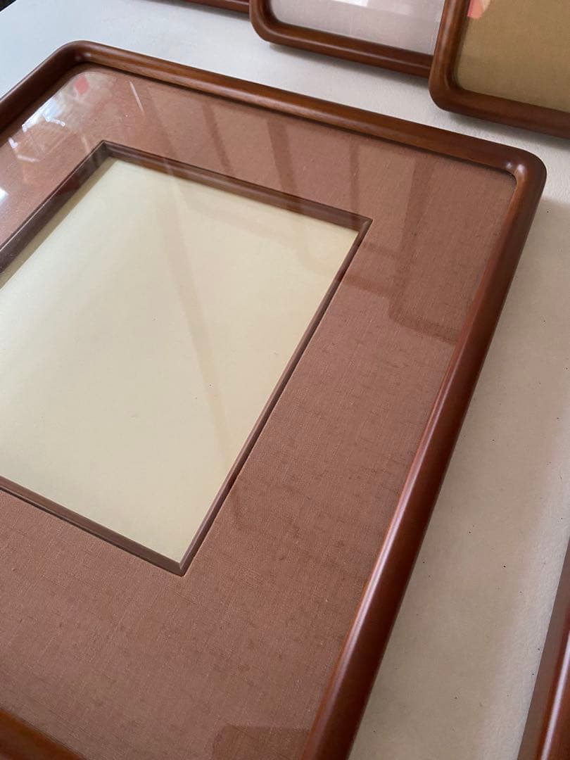 木製　額縁　5枚　隅丸　色紙額縁　未使用　書道　①