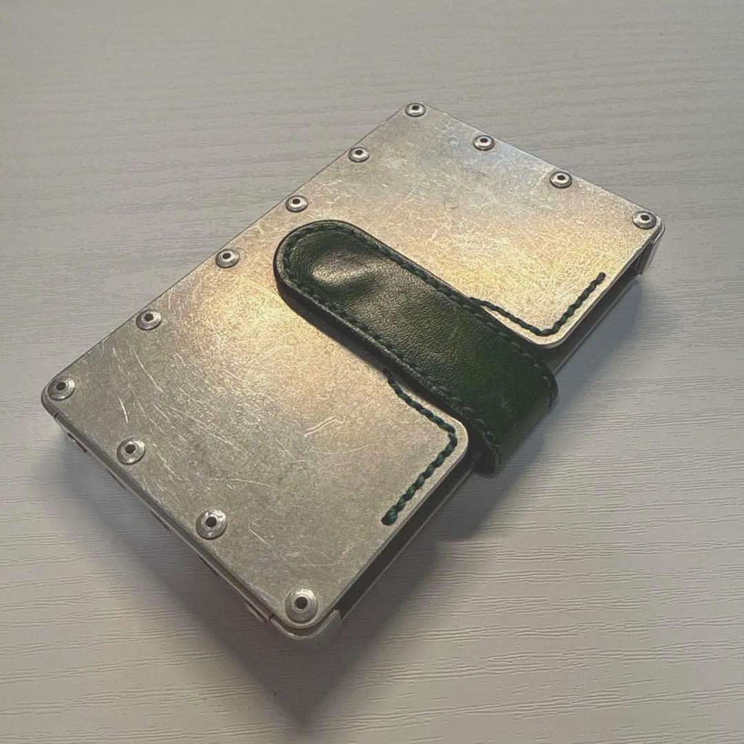 AERO CONCEPT 緑レザーベルト名刺入れ ケース