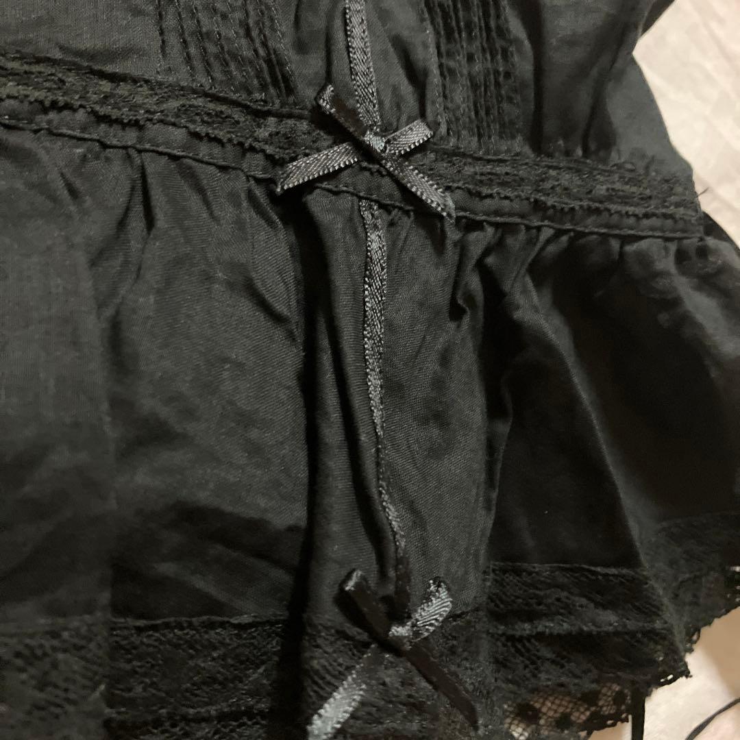 ピンクハウス 未使用品 綿ローン&フランス製?!レース黒生地キャミソール