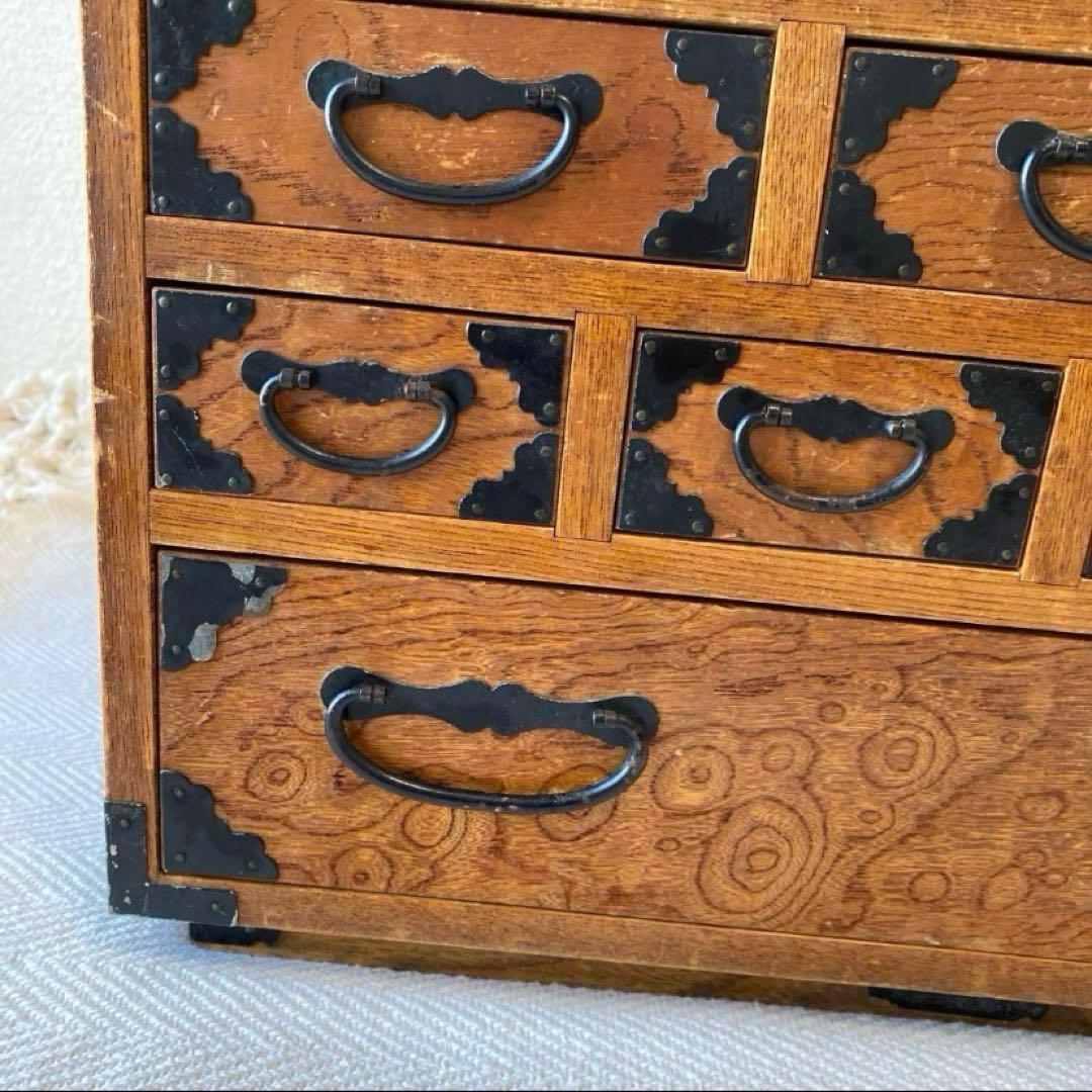 最終】小箪笥 薬箱 裁縫箱 小物棚 17杯 和モダン テレビ台 隠箱 雑貨棚