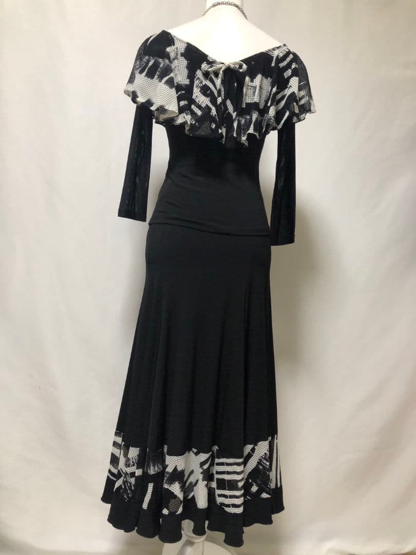 社交ダンス練習レッスン着パーティクリエイトサン現行ケープ風上下セットアップドレス