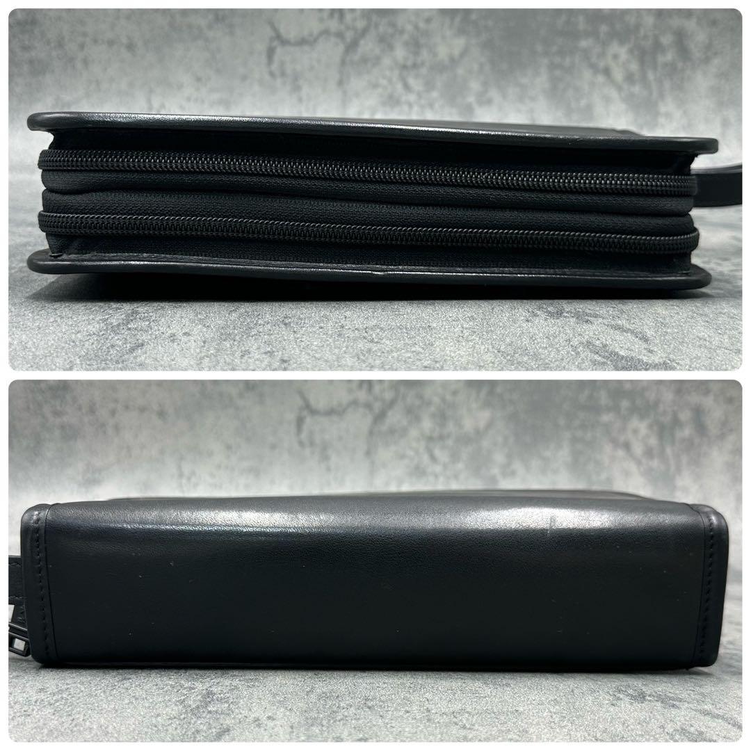 希少 トゥミ オーガナイザー トラベルケース ダブルジップ 黒 レザー メンズ