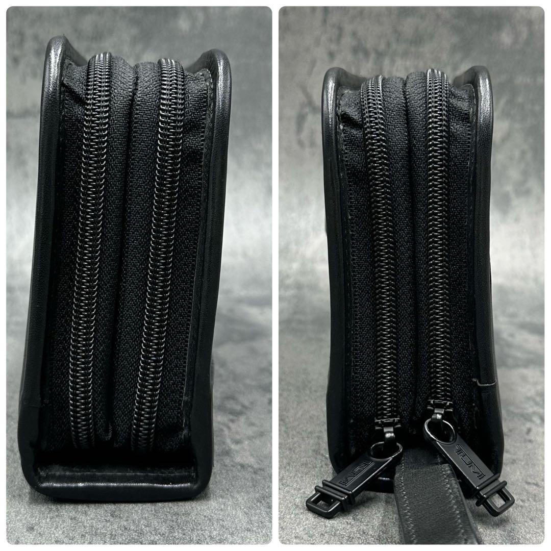 希少 トゥミ オーガナイザー トラベルケース ダブルジップ 黒 レザー メンズ