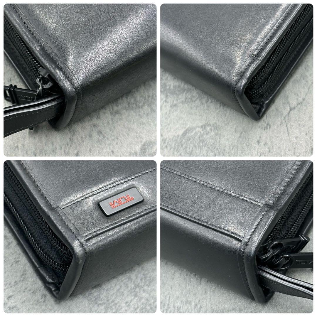 希少 トゥミ オーガナイザー トラベルケース ダブルジップ 黒 レザー メンズ