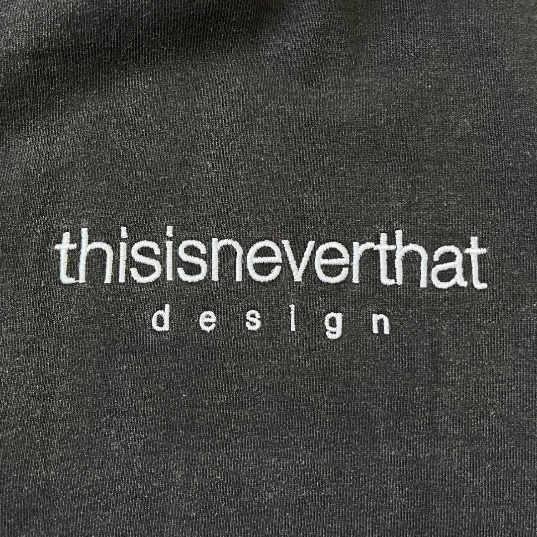 ディスイズネバーザット ネバザ パーカー 古着 ロゴ 刺繍 黒 17945
