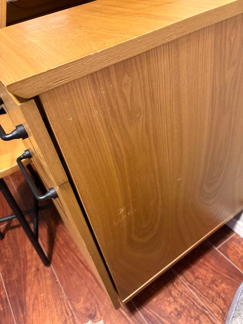 【lowyaロウヤ】ドレッサーデスク コンセント付き (色:ハニー)