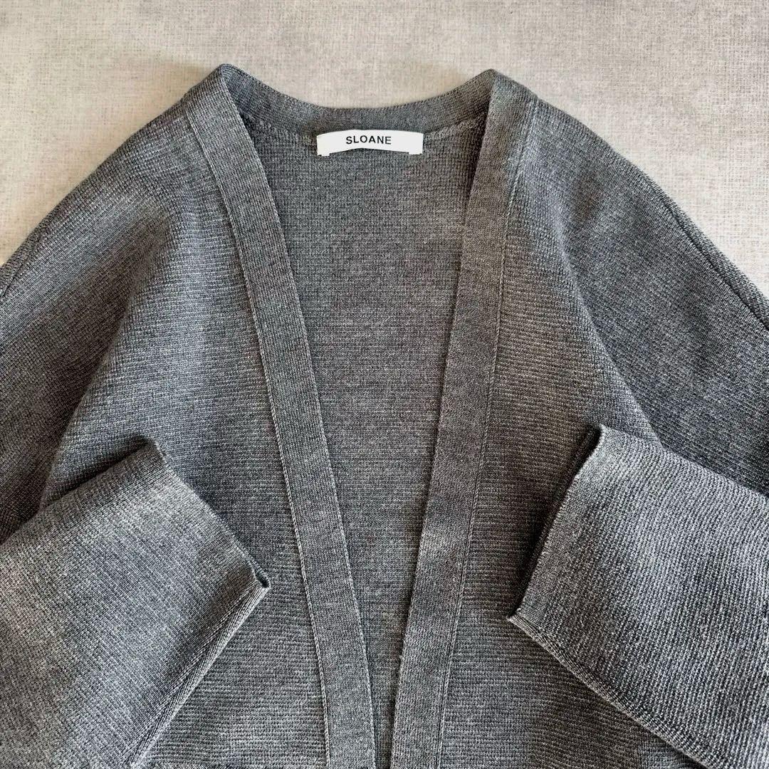 美品▲定価4.7万▲SLOANE / 12Gメリノウールミラノリブガウン▲グレー