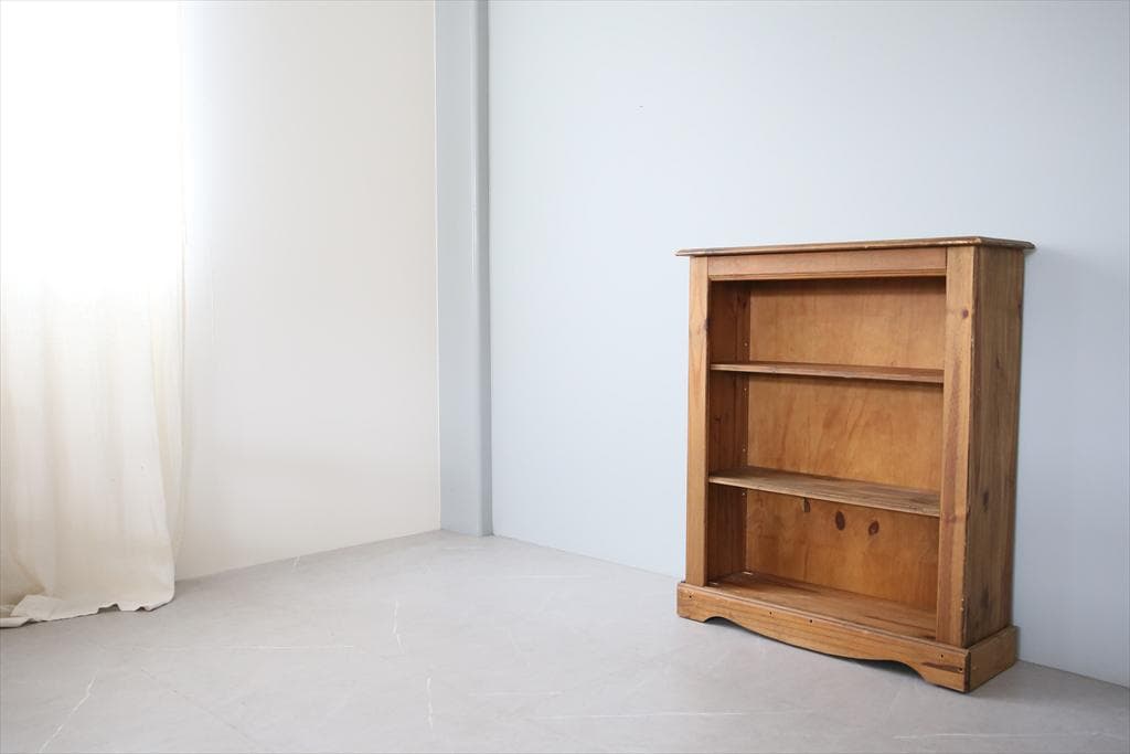 英国アンティーク木製ブックシェルフ/本棚/飾り棚/ラック/花台(91-182-1