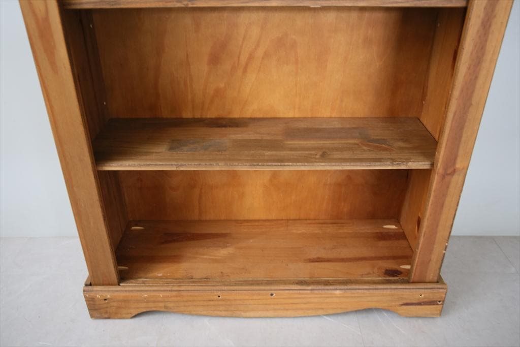 英国アンティーク木製ブックシェルフ/本棚/飾り棚/ラック/花台(91-182-1