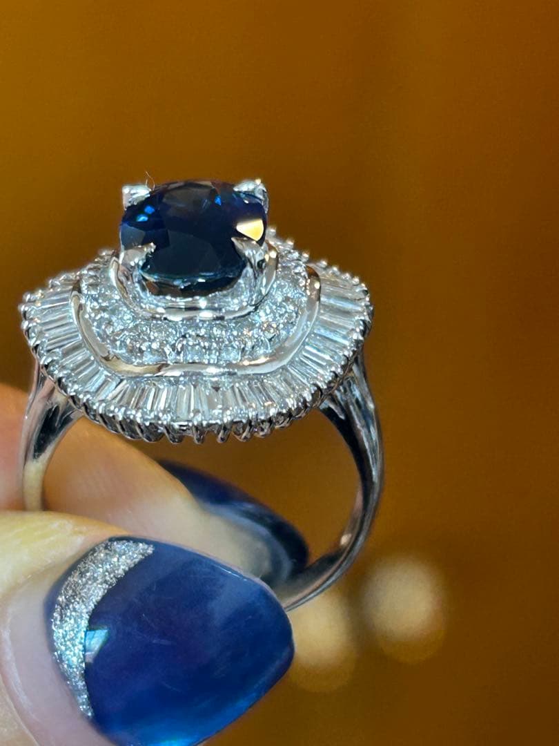 P t 900サファイア ダイヤモンド リング タサキパールリング　2点まとめ