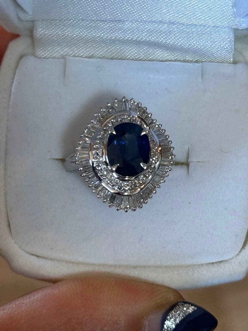 P t 900サファイア ダイヤモンド リング タサキパールリング　2点まとめ