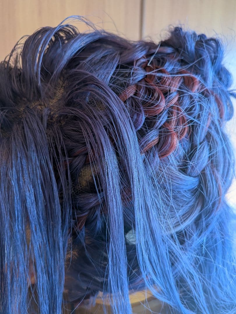 大衆演劇かつら紫色の編み込み