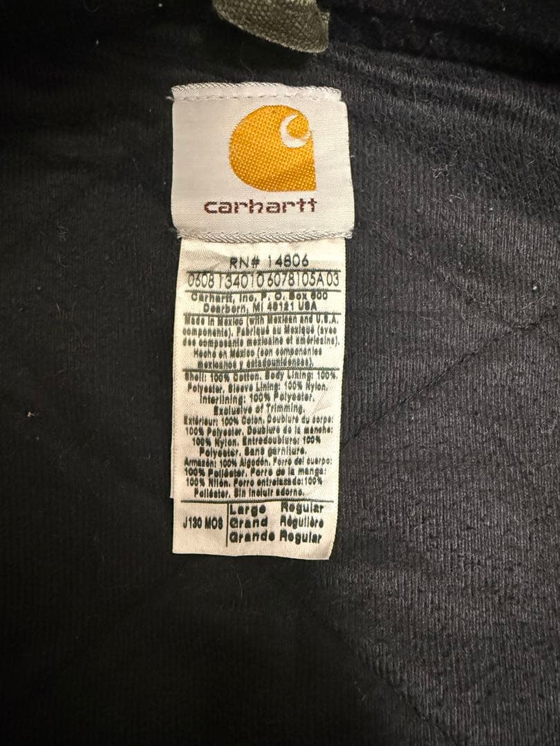 【極上フェード】Carhartt アクティブジャケット J130 モスグリーン